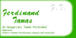 ferdinand tamas business card