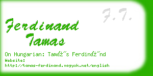 ferdinand tamas business card